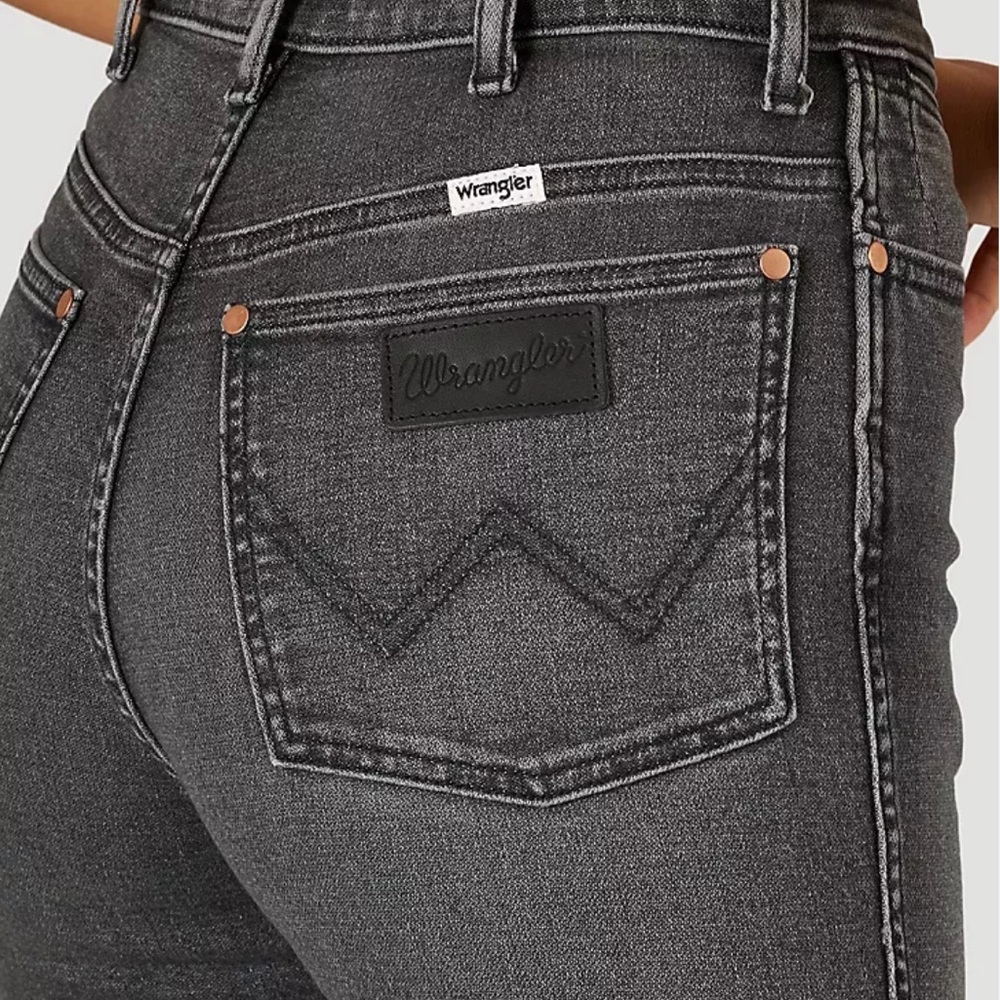 Wrangler Wriggler High Waisted Skinny Jeans Essential Black 27